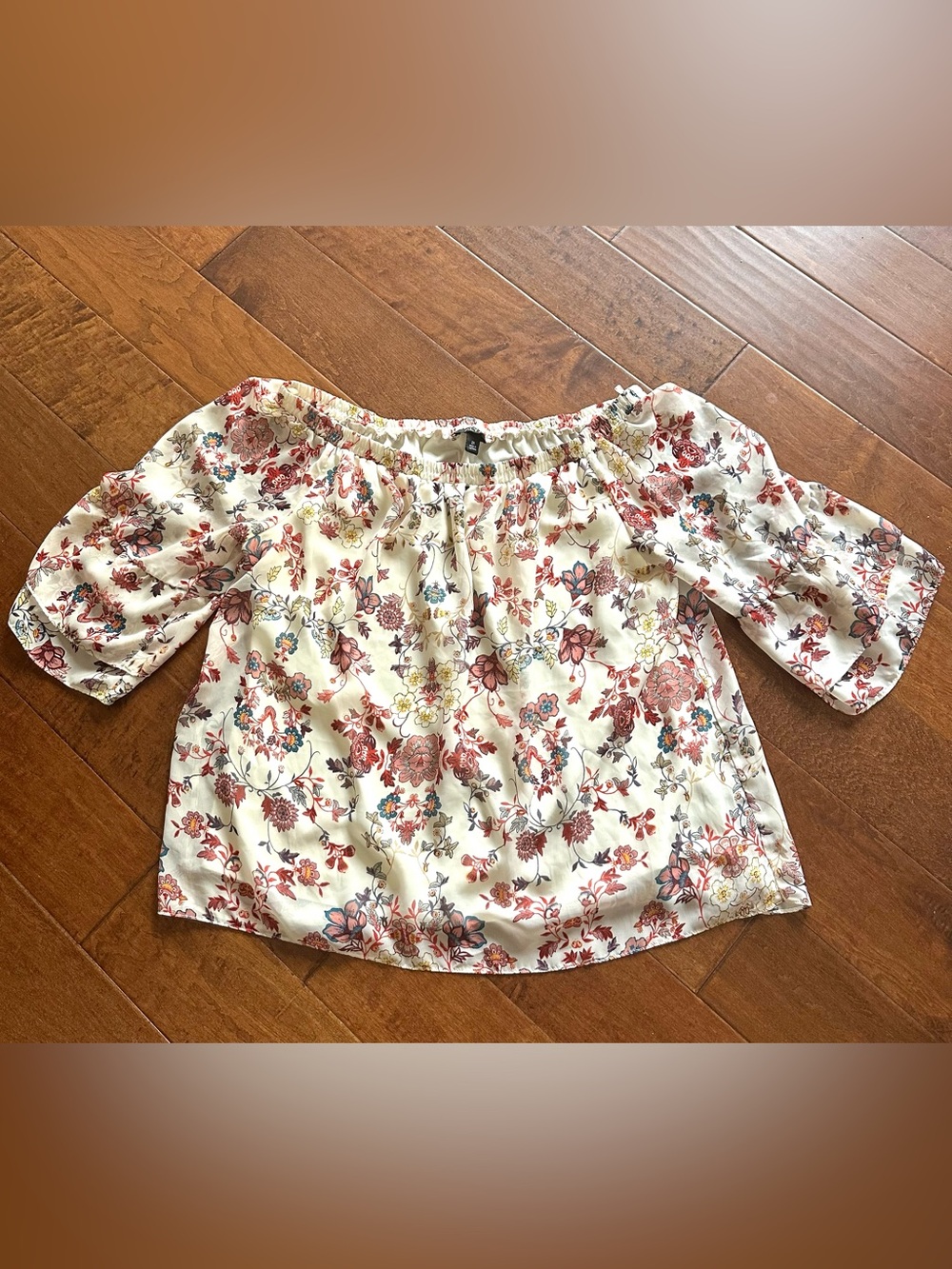 ALYX 2X Floral Off Shoulder Bell Sleeve Blouse Boho Plus Size - Picture 2 of 8